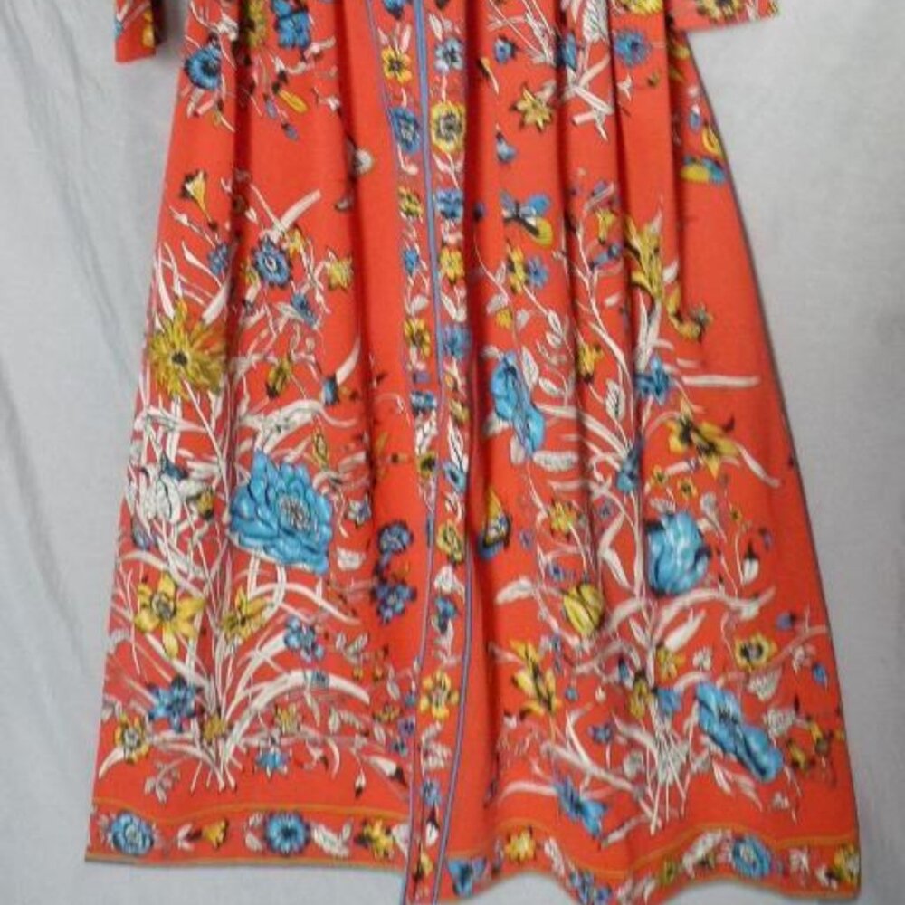 MISS SERBIN PSYCHEDELIC FLORAL VINTAGE GOWN DRESS M - Picture 6 of 7